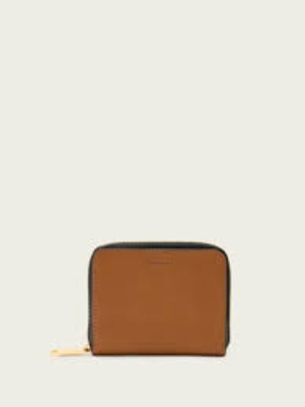 AllSaints Lena Hex Leather Zip Wallet - Sepia